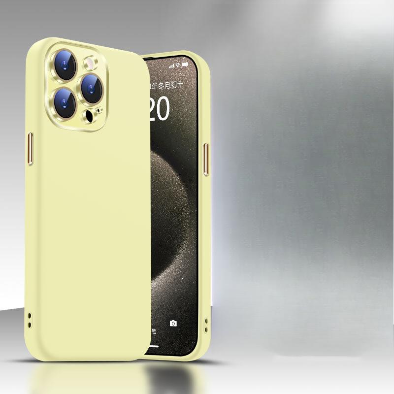 

Подходит для iPhone15 Жидкий силиконовый чехол для мобильного телефона с защитной пленкой для объектива 3D защитное стекло 14Promax Противоударный защитный чехол 12 iPhone 11