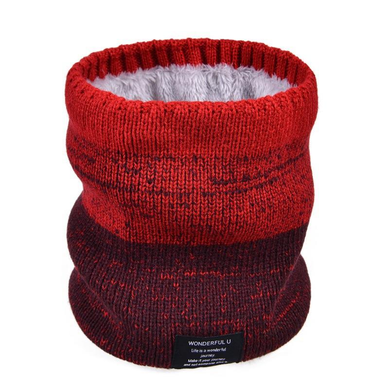 Winter Warm Pullover Scarf Versatile Velvet Scarf Gradual Change Wool Thickened Knitted Neck Cover