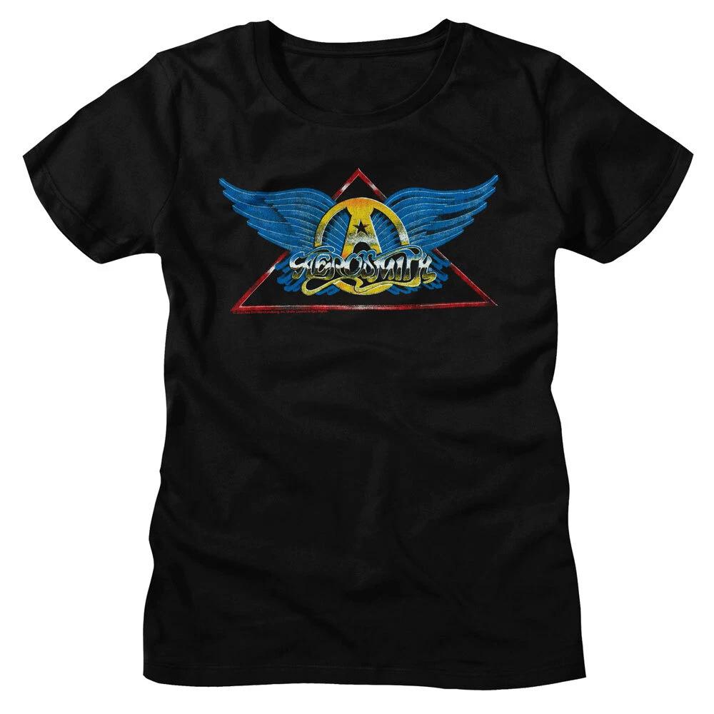 Aerosmith Logo Colorful Freedom Wings Women s T Shirt Rock Band Merch 3XL