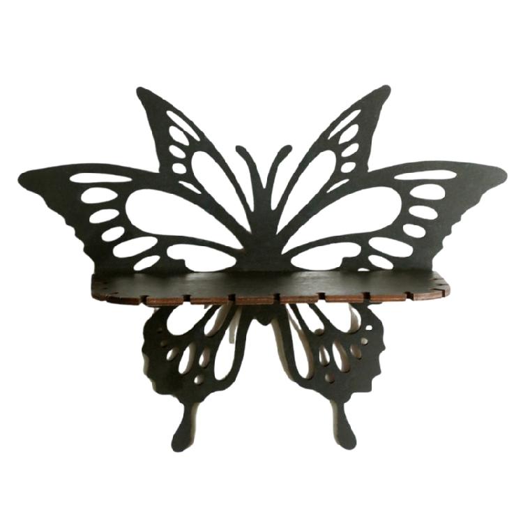 Kreatives Schmetterlingsform Holz Schweberegal Schmuck Kristall Display Wandregale für Schlafzimmer Wohnzimmer Dekoration