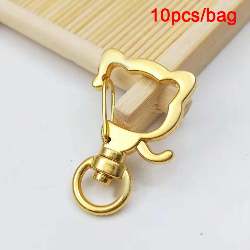 10 Stück Katzenform hohl Schlüsselanhänger Schlüsselring Schlüsselanhänger DIY Zubehör Karabinerverschluss