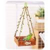 Vintage Imitation Rattan Pet Bird Nest Hand-Woven Round/Square Bird Hammock for Cage Adjustable Washable Bird Sleeping Hut Cage
