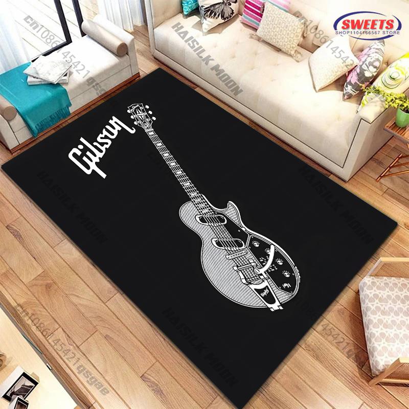 

17Styles G-Gibs0n Guitar Pattern Printed Carpet Rug for Living Rooms Bedroom, Sofa, Machines Washable Mat Gifts for Music Lovers 40x60cm (16x24in)