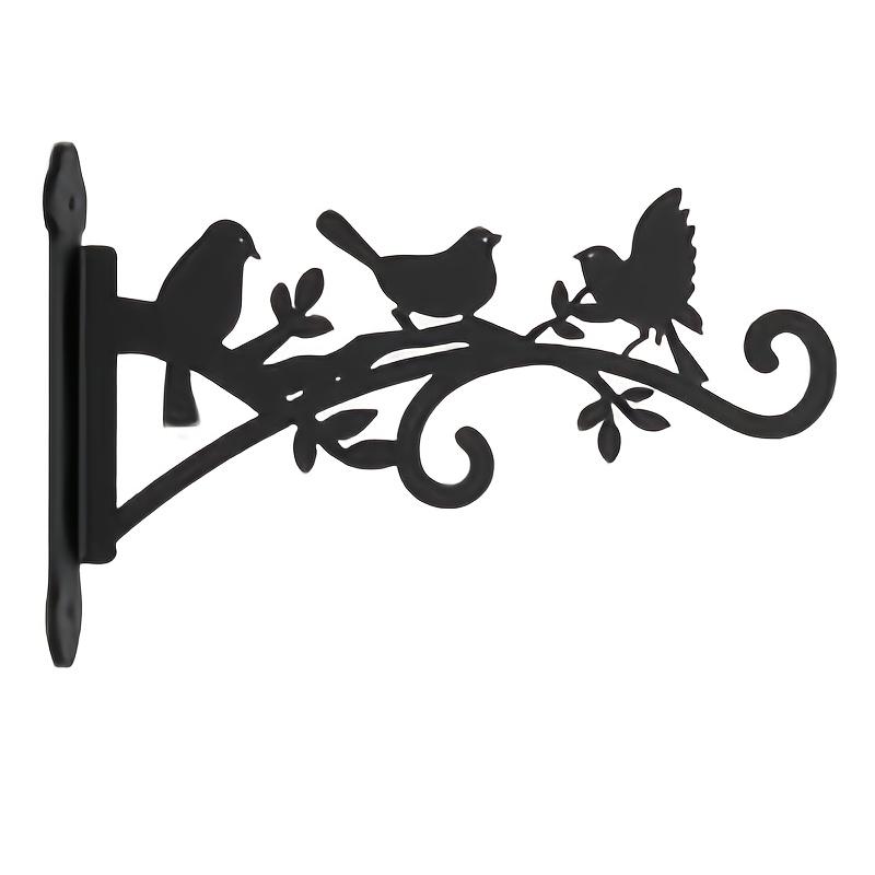Wall-Mounted Plant Hanger with Bird & Leaf Design - Heavy-Duty, Easy-to-Install Hook for Outdoor Flower Baskets