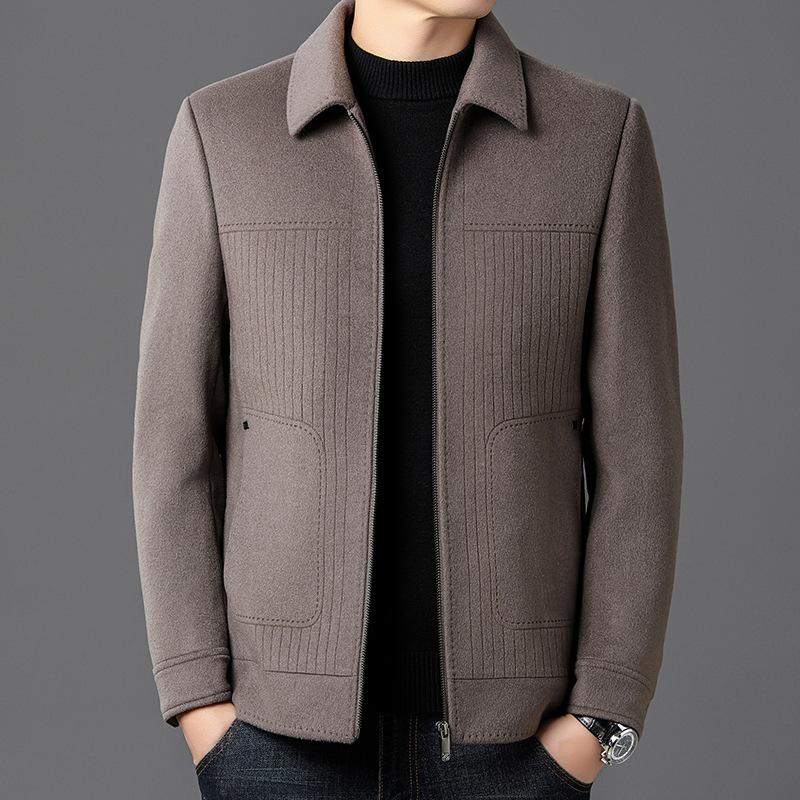 Autumn New Wool Men's Short Casual Thickened Double-sided Wool Plaid Jacket