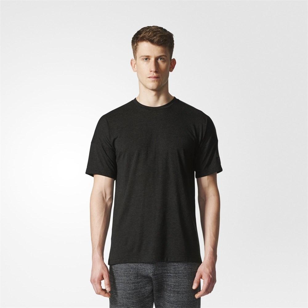 Adidas Solid Color Casual Logo Print Round Neck Short Sleeve T-Shirt Unisex Tops Black CE9551