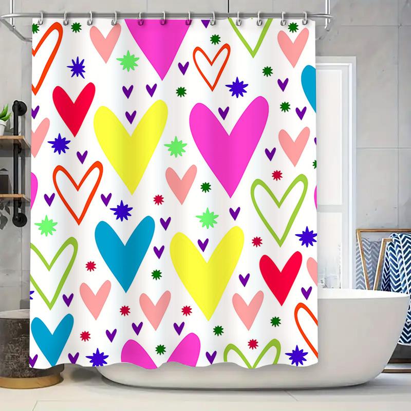 

Modern Bathroom Decor Shower Curtain Set Featuring Stick Figure Couple In Love Black And White Minimalist Design For A Stylish H W60H190(CM)-1 Pcs