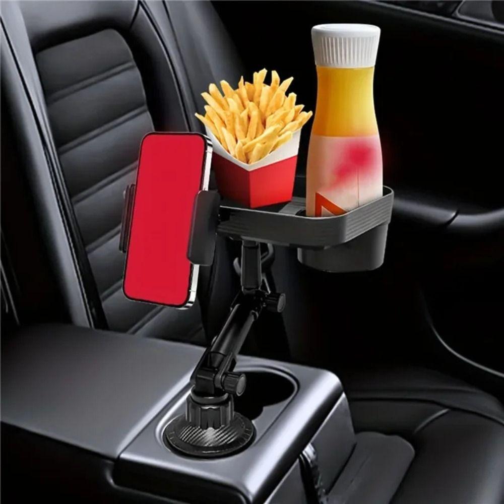360° Swivel Arm Car Tray Table Adjustable Drink Stand Car Cup Bracket  Mobile Phone Holder
