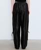 Nigaennikol Glossy Shirring Technic Pants_Black