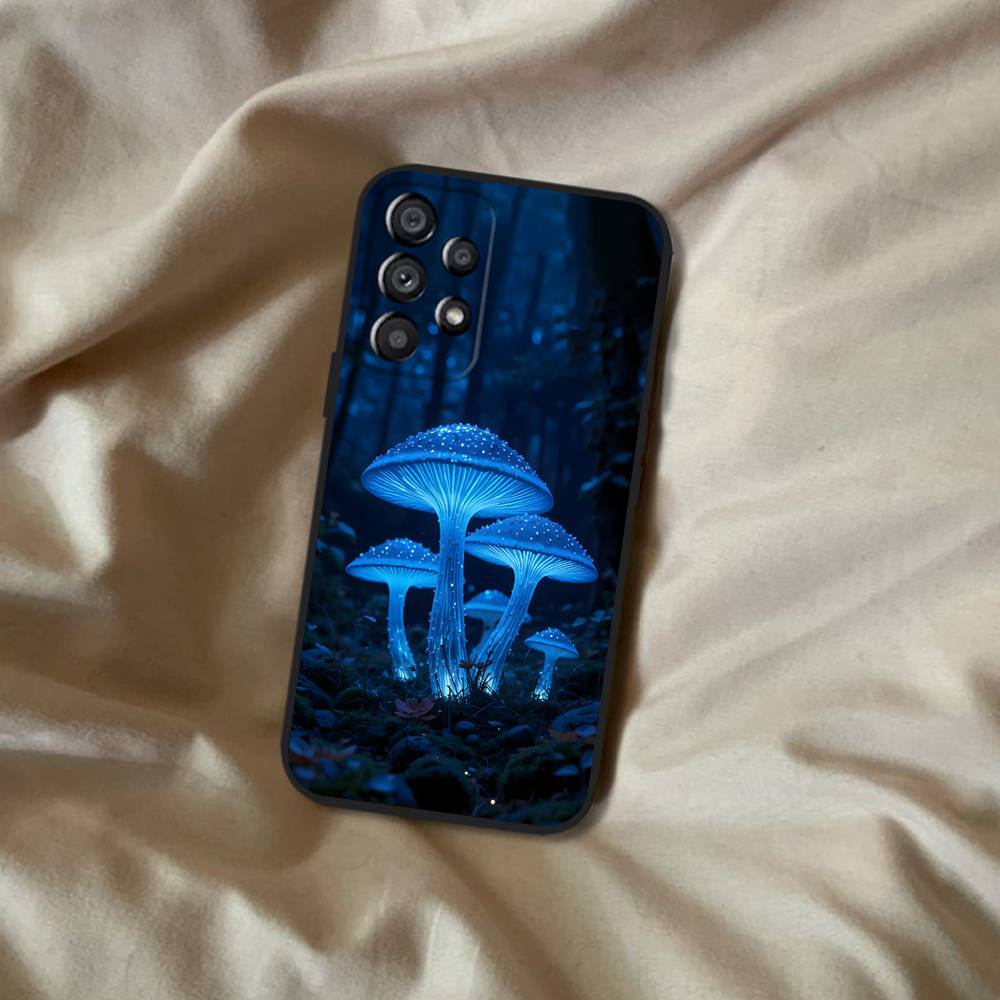 Trippy Art Mushroom Phone Case For Samsung Galaxy A20,A21s,A22,A31,A32,A52,A53,A72,73,A80 Soft Black Cover