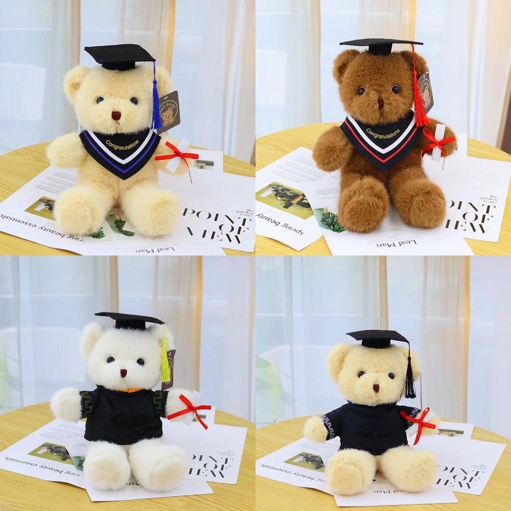 Mortarboard Teddy Bear Plush Stuffed Toy Doll Room Decor Birthday Gift Kids