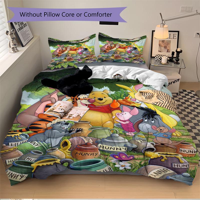 Pooh Friends Acre Wood Print 3Pcs Bedding Setduvet Cover With 2 Bedropillowcase Home Birthday Gift