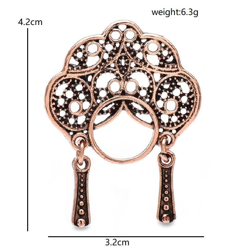 Wuli&baby Vintage Wear Phoenix Coronet Lady Brooches For Women 3-color Metal Beautiful Opera Character Face Party Brooch Pins