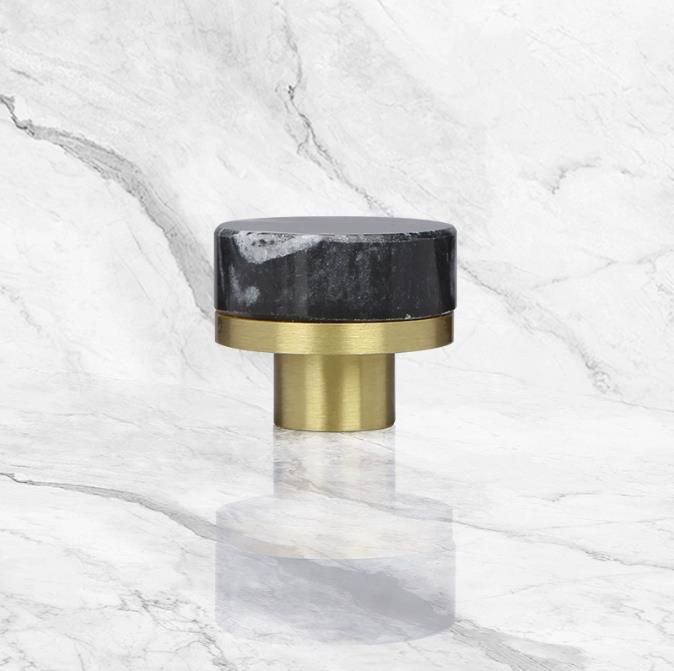 Brass Crystal Marble Handle European Light Luxury Diamond Light Ball Drawer Cabinet Wardrobe Door Handle
