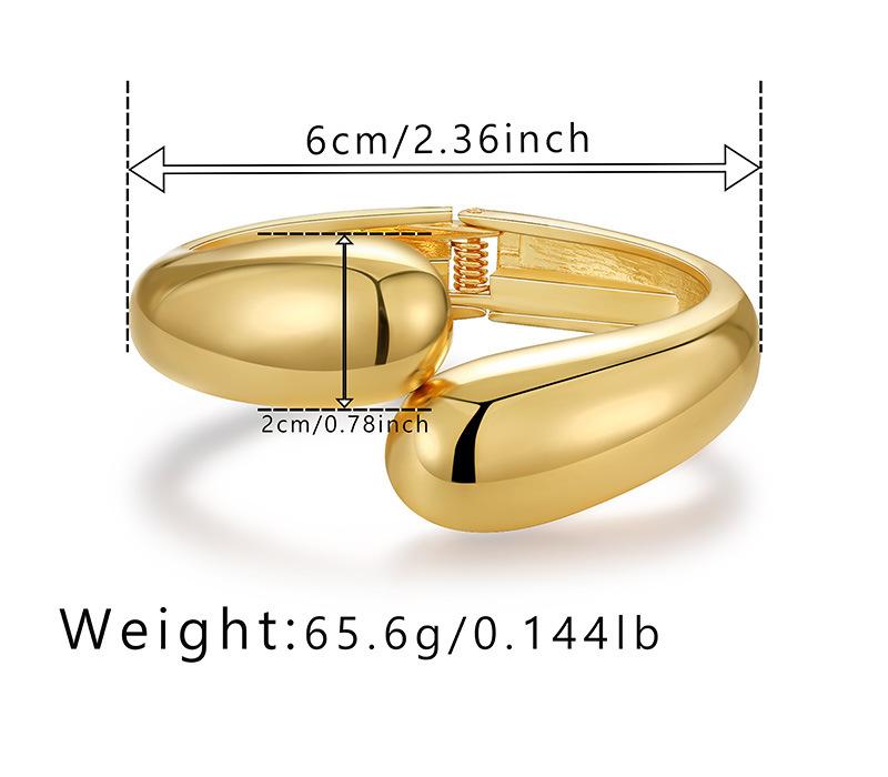 Exaggerated Punk Smooth Glossy Metal Open Cuff Bangles for Women Vintage Arm Bracelet Grunge Jewelry Steampunk Men