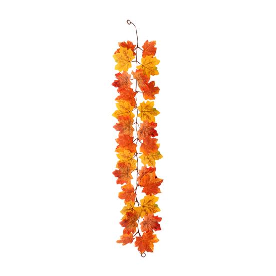 100/175CM Artificial Maple Leaf Garland UV Resistant Fall Halloween Thanksgiving Day Harvest Festival Autumn Mantle Porch Indoor Outdoor Decoration