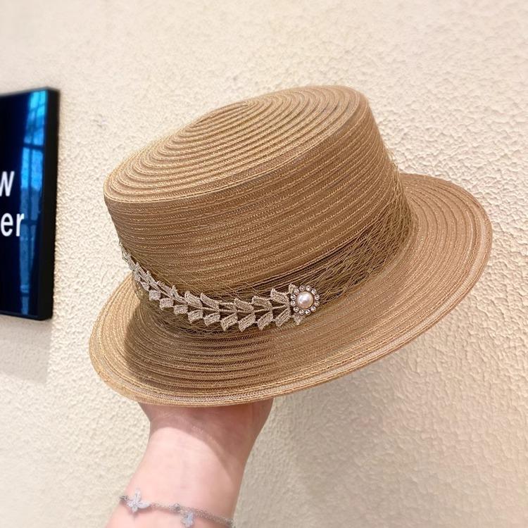 

Mesh flat top top hat women s summer thin breathable travel visor hat small edge straw hat vacation beach hat Adjustable хакі
