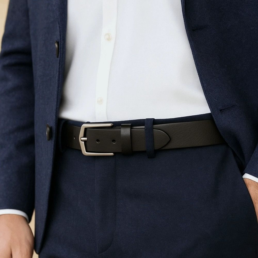 Texture Genuine Leather Belt Retro Jeans Waistband Classic Men Wide Belt  Party