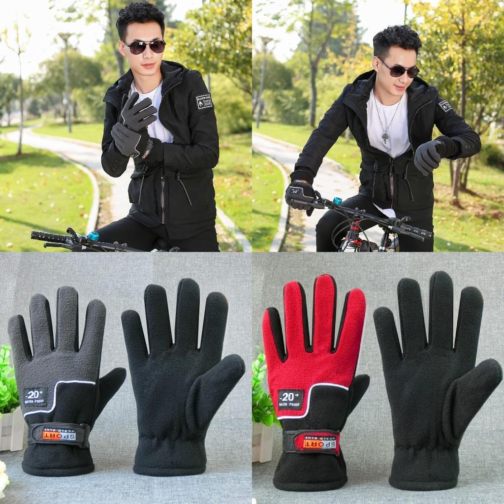 Fahrradhandschuhe mit Fleece-Material für Radfahren bei kaltem Wetter und für Grip