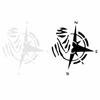 13x12cm Large Compass Decal Car Body Sticker Auto Window Bumper Door Decoration Car Styling Sticker