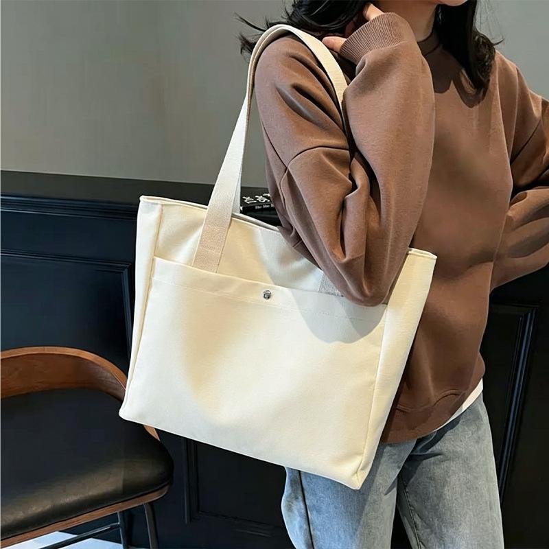 Schoolbag High Texture Large Capacity Canvas Bag 1011 New Fashion Simple Handbag Versatile Commuter Shoulder Tote Bag
