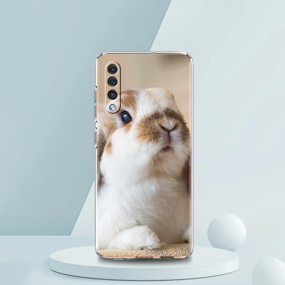 Cute White Baby Rabbits Phone Case For Samsung A16 A14 A12 A22 A32 5G A34 A42 A52 A54 A50 A70 A72 A30 A40 A20E A02S A04S A06