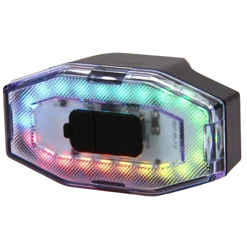 Waterproof Bike Tail Light Rainbow LED Rear Taillight Bright Light Skateboard Light  Safety Warning