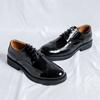 Designer Brand Men's Glossy Leather Shoes Versatile Thick Soled Shoes Minimalist Men's Business Shoes Party Dress Shoes