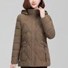Plus Size XL-5XL Middle Age Woman Coats Winter Short Parkas Hooded Casual Thick Warm Outerwears Women's Jackets