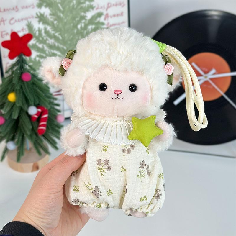 Cute Sleeping Lamb Plush Toy Soothing Doll for Kids Sleep Mini Sheep Stuffed Animal