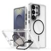 Luxury Clear For Magsafe Magnetic Lens Stand Holder Phone Case For Samsung S25 Ultra S24 S23 Plus FE A06 A07 A16 A17 A26 Cover