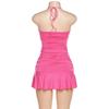 Sleeveless Ruffle Edge Lace Dress Slim Fit Halter Camisole Dress Women Halter Neck Dress  Travel