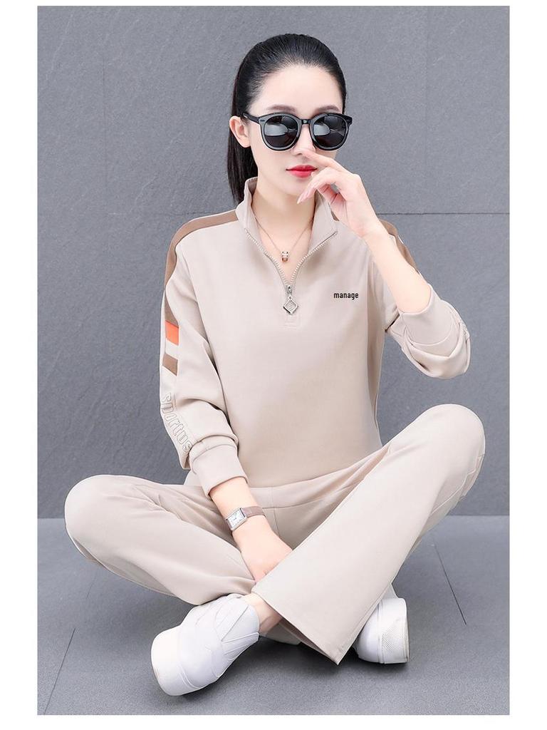 Women's Casual Two-Piece Set - 2025 Spring/Autumn New Style for Square Dance, Plus Size Sportswear