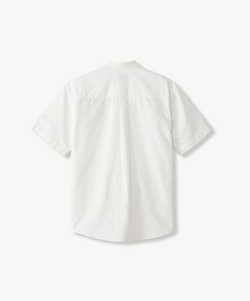 STCO Diems High-Density Washed Oxford Short Sleeve Shirt White (Oversized)_Ddsvb65Osw