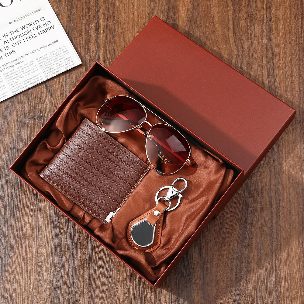 Set de Regalo para Hombre, Cartera + Reloj + Caja para Cinturón, Regalo de San Valentín Día del Padre para Novio Amigo