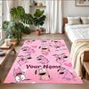 Crystal Velvet Rug Custom Name Text, Soft Non Slip Floor Mat Home DecorCourage the Cowardly Dog