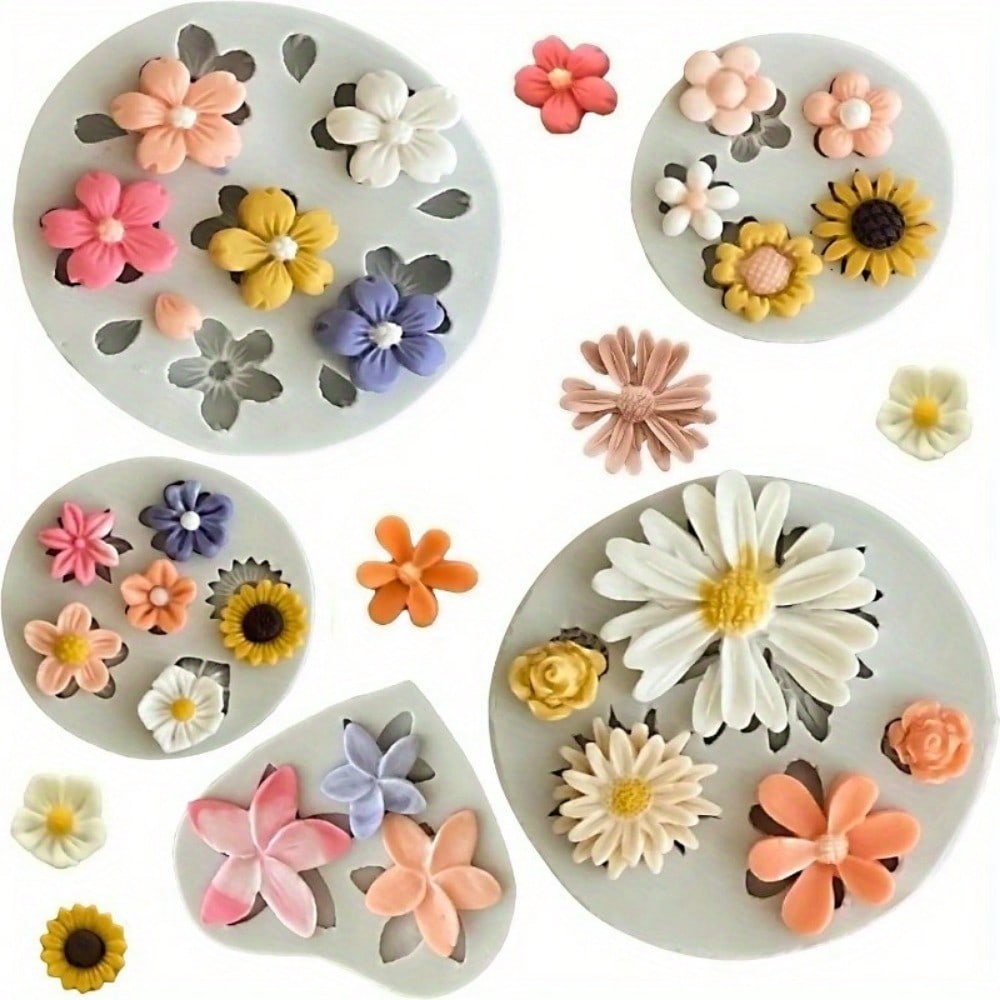 Non Stick Daisy Flower Silicone Mold Chocolate Fondant Soap Resin Ice Cube Jelly Baking Cake Decoration DIY Handmade Crafts