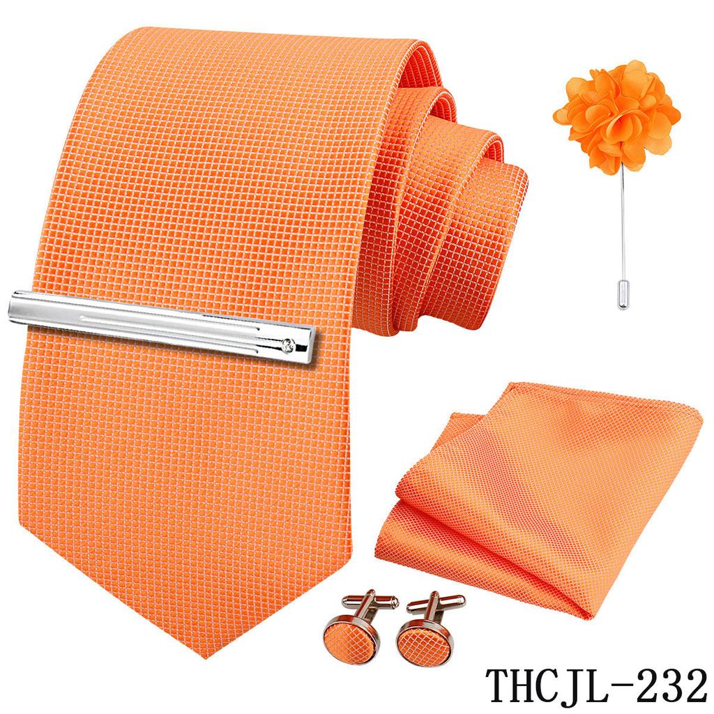 Men'S Business Dress Tie 5-Piece Groom Best Man Dress Accessories Gaowei Dense Jacquard Tie Worker