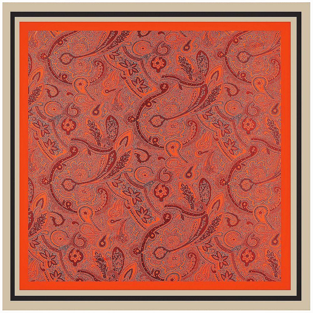 Luxury four leaf clover flower Headband Hijab Bandana Women Satin Silk Scarf Shawl Foulards Femme Square Scarves Wraps 90*90CM