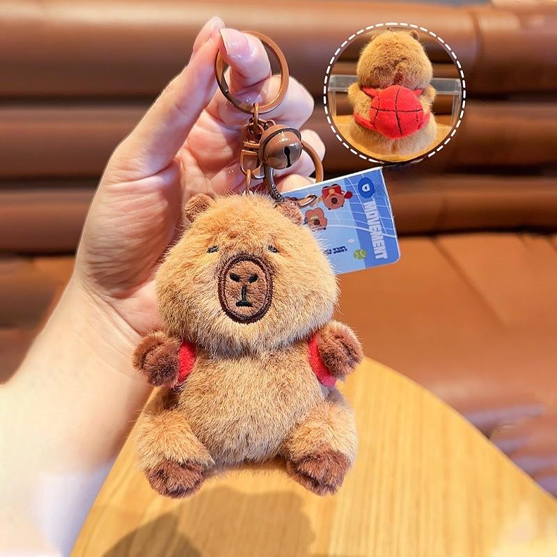 Jinnew Tennis Table Badminton Tennis Backpack Capybara Plush Pendant Keychain