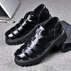 Sandali Slip-On in Pelle Retro da Uomo - Scarpe Fresche, Traspiranti, Leggere con Suola Spessa e Fibbia