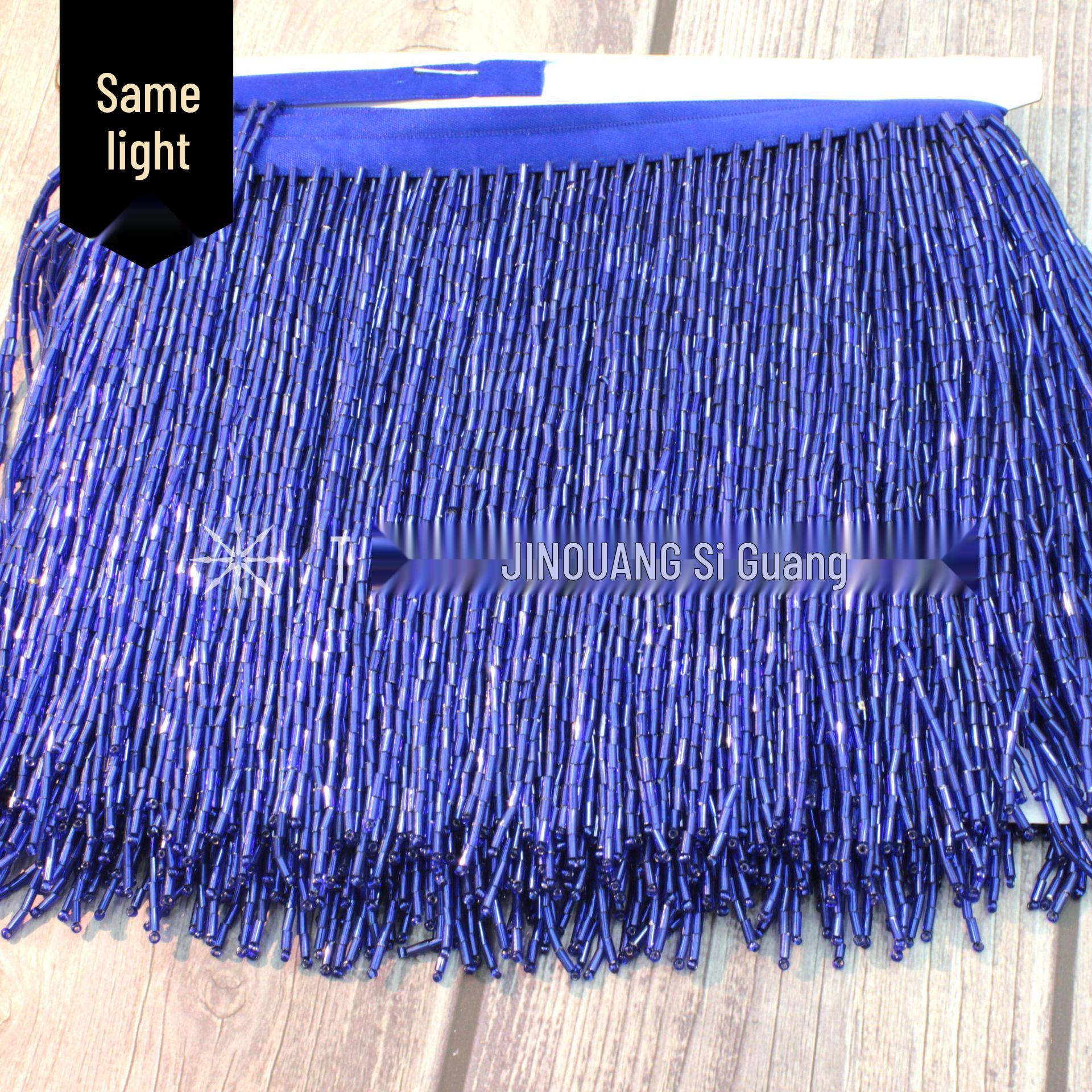 

Золотая бахрома с кисточками и бисером, костюм для латиноамериканских танцев (15см) Length 15cm x Width 1 Yard (91.44cm)