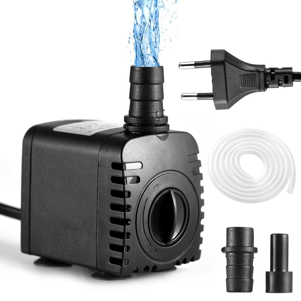 Bomba de Água Submersível 8W Ajustável Vazão Máx 600L/H Pequena Bomba de Fonte com IP68 à Prova d'Água Base com 4 Ventosas Máx