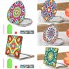 1 Set Diamond Painting Mirror Flower Pattern DIY Portable Mini Makeup Mirror Rhinestone Craft Gift for Women Girls