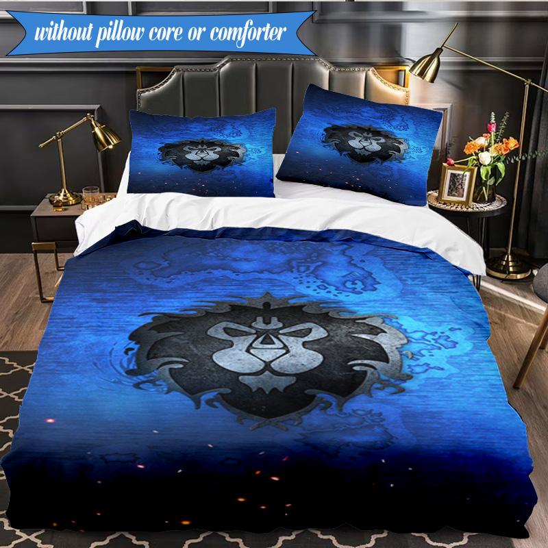 Warcraft game 3pcs K-pop music group Bedding set,Ideal for Bedroom, Dormitory,Including Duvet Cover And 2pcs Pillowcases,Fan gifts