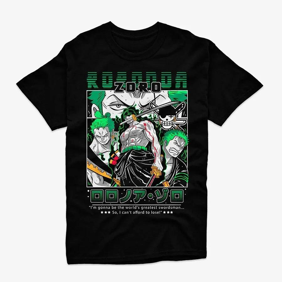 One Piece Roronoa Zoro T Shirt Greatest Swordsman Retro Anime Manga Graphic Print Cotton Oversized Tee for Anime Fans S разноцветный