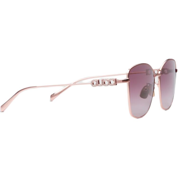 GUCCI Original Design Metallic Crystal Butterfly Sunglasses Unisex Couple Rose Gold