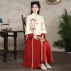 Autumn/Winter Retro Tang Suit: Chinese-Style Hanfu Cheongsam Set