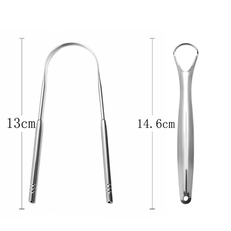 Dental Stainless Steel Metal Tongue Brush Tongue Scraper Cleaner for Adults Surgical Professional Eliminate Bad Breath Tool