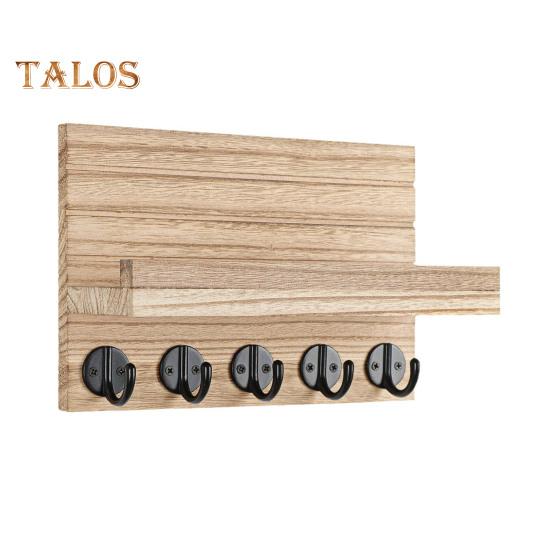 

Настенный держатель для ключей, органайзер для хранения с полкой, прочная конструкция, простая в установке, декоративная полка для прихожей в деревенском стиле с крючками